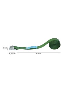 Cinta De Amarre Con Trinquete 4 metros x 25 mm. Trinquete Metalico Automatico, Cincha, Eslinga Mercancia, Correa Sujeción 2