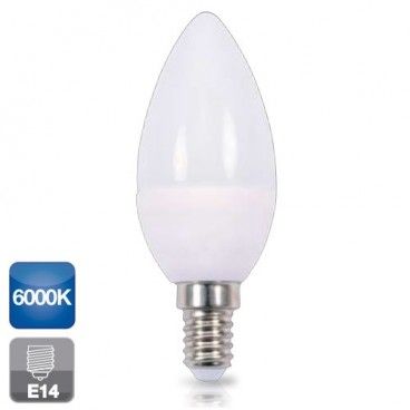 Bombilla de led de vela E14 4W luz fría 6000K 320 lm GSC 2001561