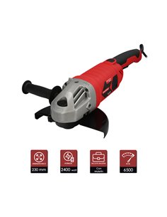 Amoladora 2.400 Watt. Ø 230 mm. 6.500 R.P.M. 2