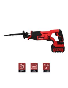 Sierra De Sable 20 V. Bateria 4 Ah. Cambio Rapido de Hoja. Madera 100 mm. / Acero 6 mm. 2