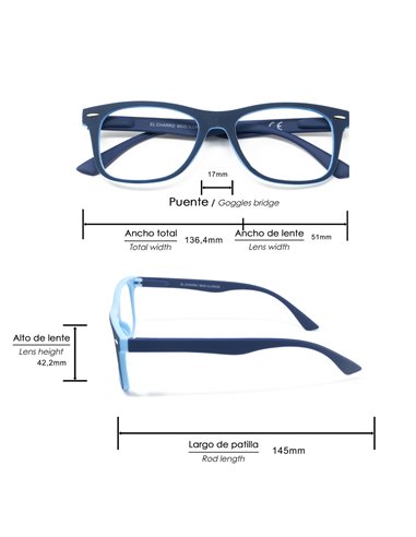 Gafas Lectura Illinois Azules. Aumento +3,5 Gafas De Vista, Gafas De Aumento, Gafas Visión Borrosa