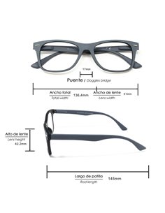 Gafas Lectura Illinois Gris Aumento +3,5 Gafas De Vista, Gafas De Aumento, Gafas Visión Borrosa 2