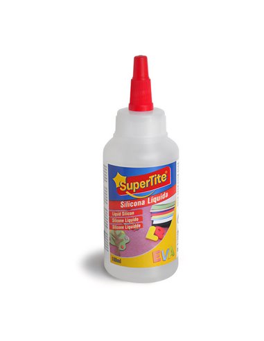Silicona Liquida Botella 100 ml. Uso Escolar / Oficina. No Toxica Con Aplicador y Tapón
