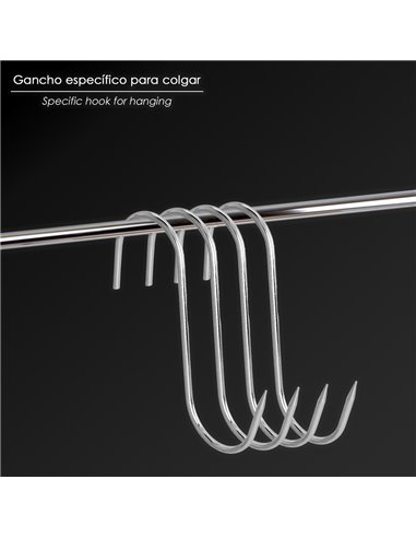 Gancho Carnicero Inoxidable Nº 1 de 4 x 100mm. Gancho Para Productos Carnicos.