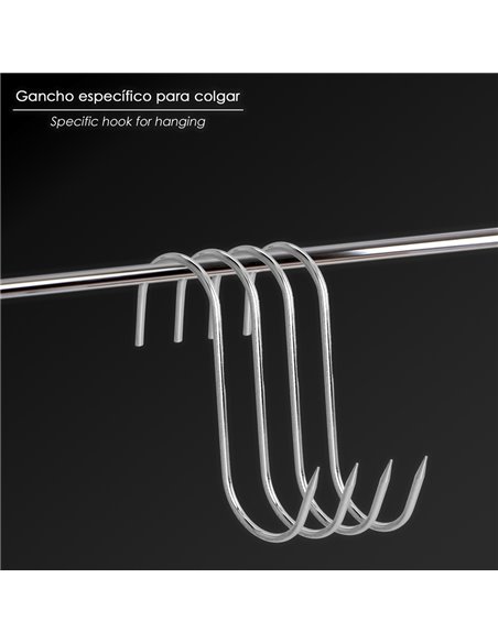 Gancho Carnicero Inoxidable Nº 1 de 4 x 100mm. Gancho Para Productos Carnicos.