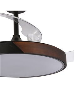 Ventilador LED aspas retráctiles Taoro Negro 72W 7920Lm CCT 2