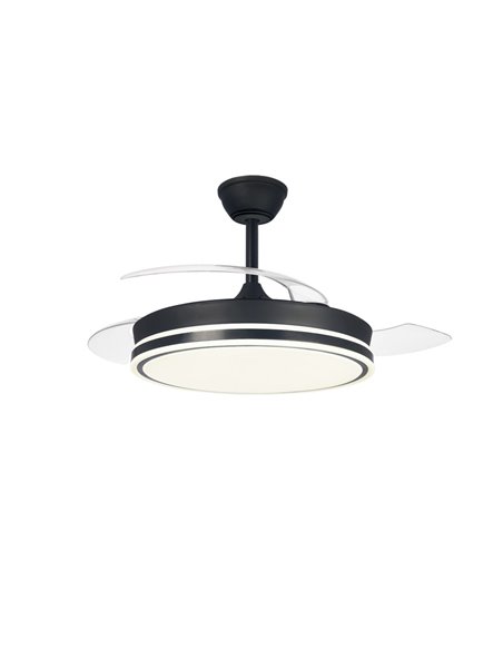 Ventilador LED aspas retráctiles Supereco Negro 45W 4400Lm CCT