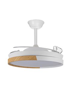 Ventilador LED aspas retráctiles Ecoro Blanco 45W 4400Lm CCT 2