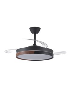 Ventilador LED aspas retráctiles Ecoro Negro 45W 4400Lm CCT