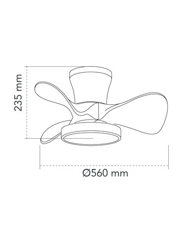 Ventilador de techo LED Moll Blanco 20W 1900Lm CCT Dim