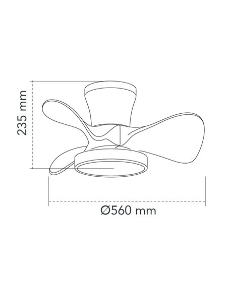 Ventilador de techo LED Moll Blanco 20W 1900Lm CCT Dim