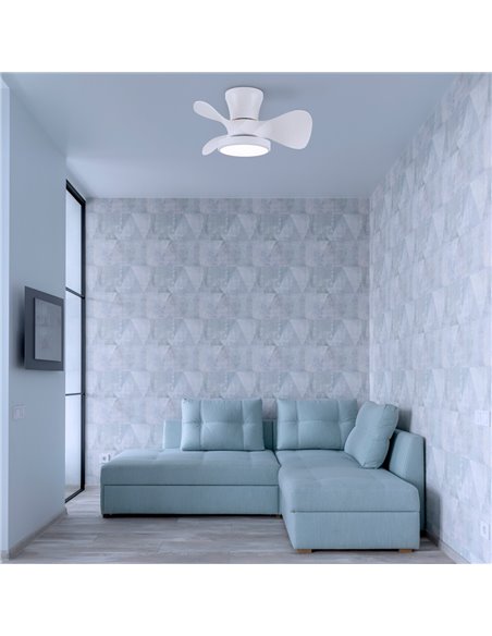 Ventilador de techo LED Moll Blanco 20W 1900Lm CCT Dim