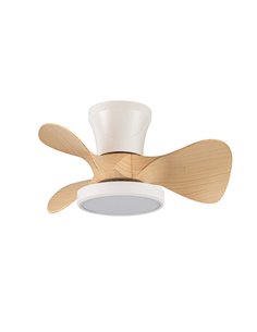 Ventilador LED Moll Blanco+Madera 20W 1900Lm CTT Dim