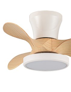 Ventilador LED Moll Blanco+Madera 20W 1900Lm CTT Dim 2