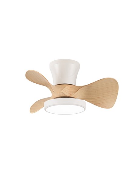 Ventilador LED Moll Blanco+Madera 20W 1900Lm CTT Dim