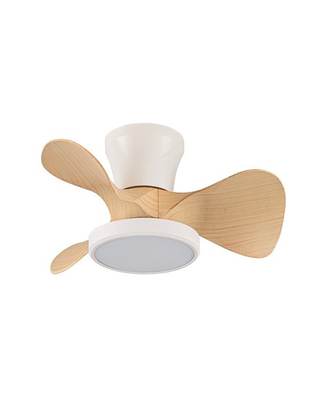 Ventilador LED Moll Blanco+Madera 20W 1900Lm CTT Dim