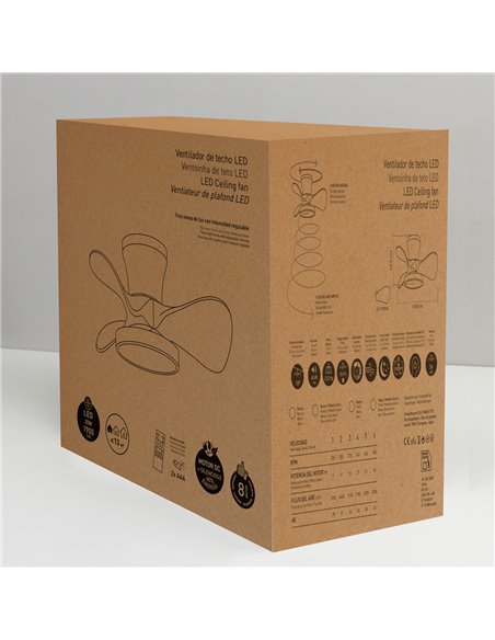 Ventilador de techo LED Moll Negro 20W 1900Lm CCT Dim