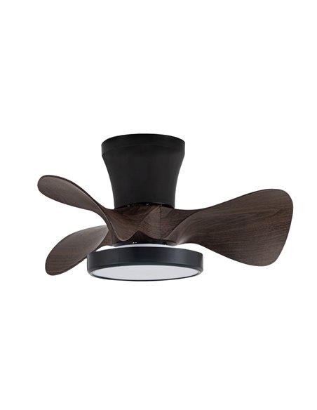 Ventilador LED Moll Negro+Madera 20W 1900Lm CCT Dim