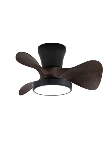 Ventilador LED Moll Negro+Madera 20W 1900Lm CCT Dim