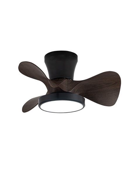 Ventilador LED Moll Negro+Madera 20W 1900Lm CCT Dim