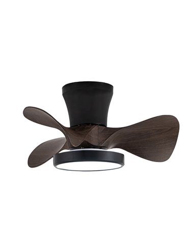 Ventilador LED Moll Negro+Madera 20W 1900Lm CCT Dim