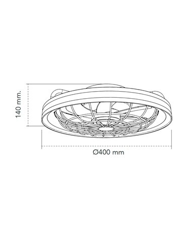 Ventilador Plafón LED Rafale 50W 4800Lm. CCT Dim