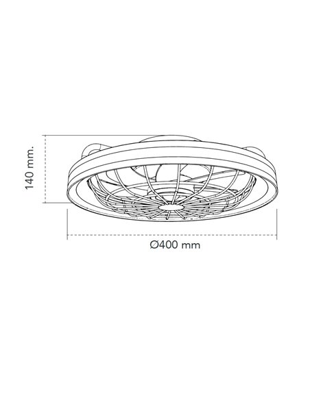 Ventilador Plafón LED Rafale 50W 4800Lm. CCT Dim