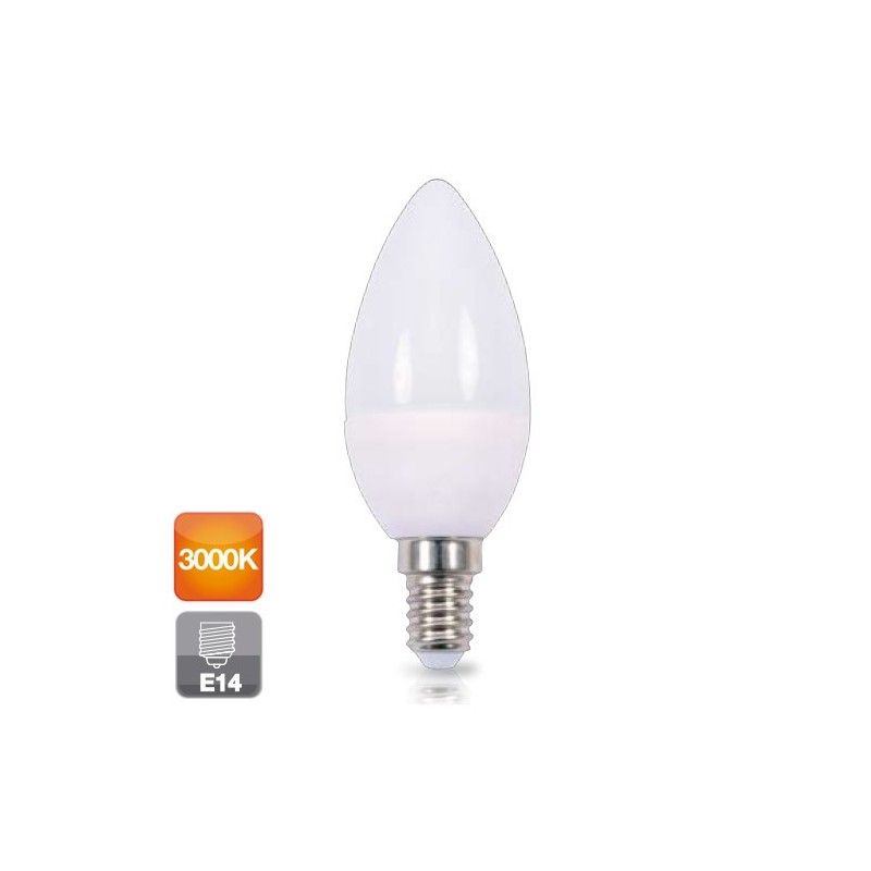 Bombilla de led de vela E14 6W luz cálida 3000K 560 lm GSC 2002370
