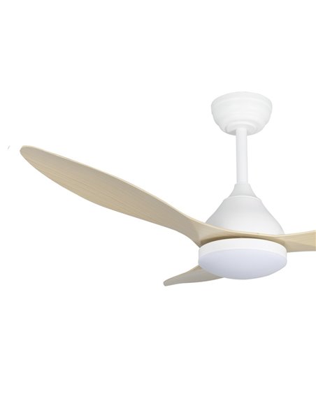 Ventilador LED Stel Blanco+Madera 20W 1900Lm CCT Dim