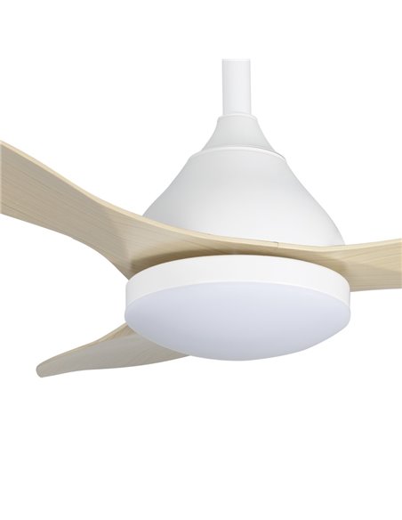Ventilador LED Stel Blanco+Madera 20W 1900Lm CCT Dim