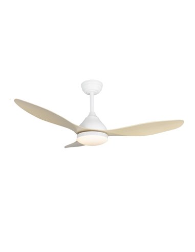 Ventilador LED Stel Blanco+Madera 20W 1900Lm CCT Dim