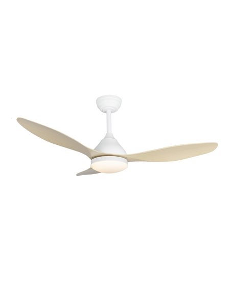 Ventilador LED Stel Blanco+Madera 20W 1900Lm CCT Dim