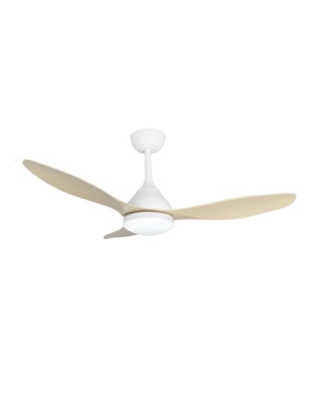Ventilador LED Stel Blanco+Madera 20W 1900Lm CCT Dim