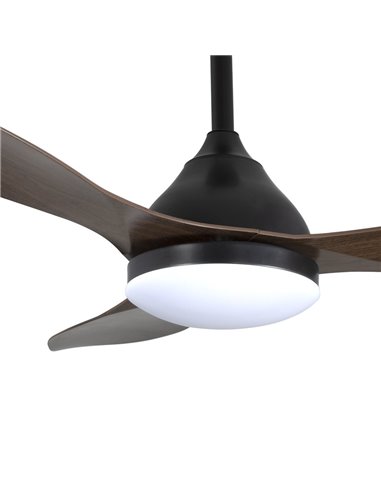 Ventilador LED Stel Negro+Madera 20W 1900Lm CCT Dim