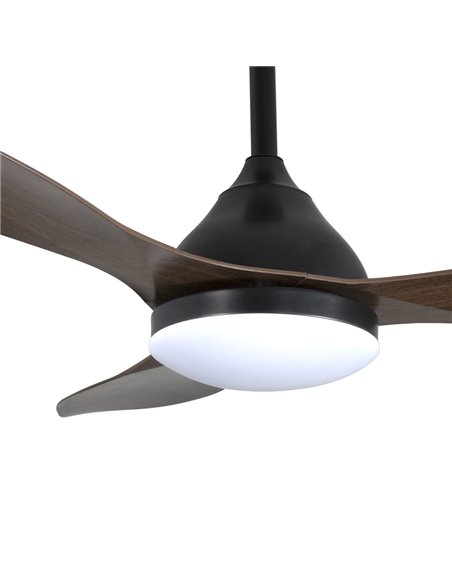 Ventilador LED Stel Negro+Madera 20W 1900Lm CCT Dim