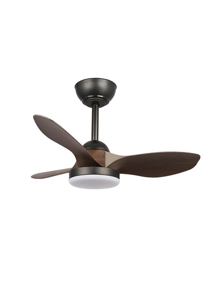 Ventilador LED Stel Mini S Negro+Madera 20W 1900Lm CCT Dim