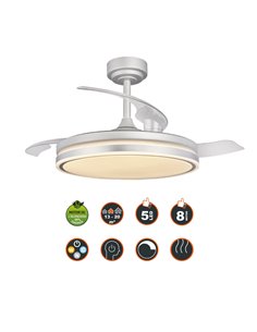 Ventilador LED aspas plegables Moss Gris 72W 7920Lm CCT Dim 2