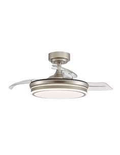 Ventilador LED aspas plegables Moss Niquel 72W 7920Lm CCT Dim 2