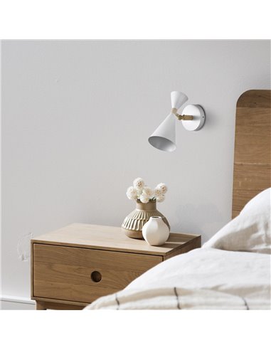 Aplique de pared Luna Blanco 1xE27