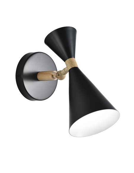 Aplique de pared Luna Negro 1xE27