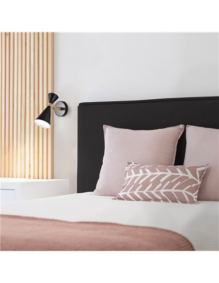Aplique de pared Luna Negro 1xE27