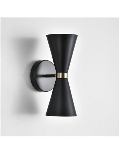 Aplique de pared Greta Negro 2xE27