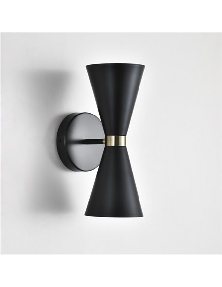Aplique de pared Greta Negro 2xE27