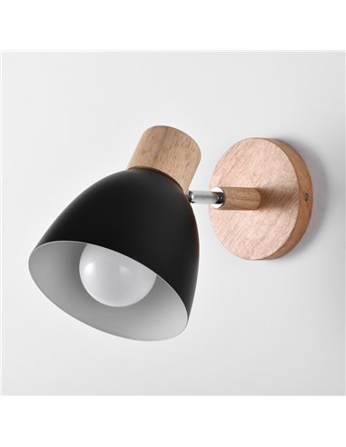 Aplique de pared Nami Negro 1xE27