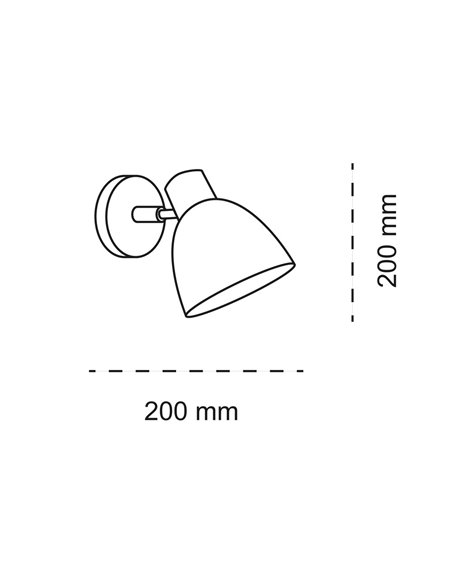 Aplique de pared Nami Negro 1xE27