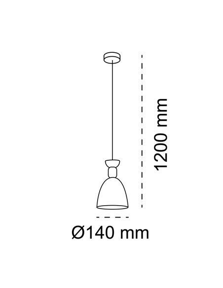 Lámpara de techo Cloe Negra 1xE27