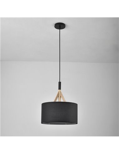 Lámpara colgante Abi Negra D30 1xE27