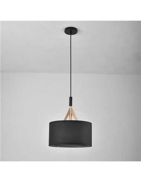 Lámpara colgante Abi Negra D30 1xE27