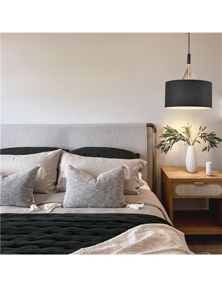 Lámpara colgante Abi Negra D30 1xE27