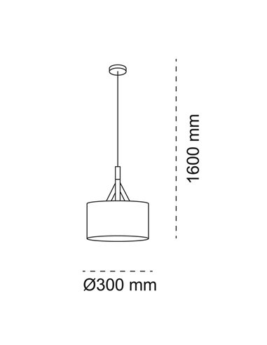 Lámpara colgante Abi Negra D30 1xE27